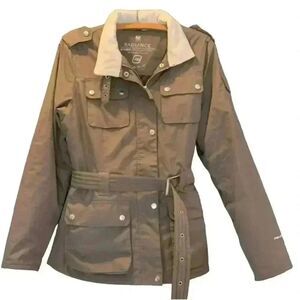 Free Country Radiance Women's Khaki Ski Snowboard Quilt Lined Coat w Faux Fur Co